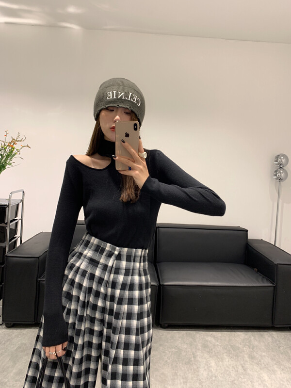 New in autumn!【VANESSA】Designed shoulder core yarn warm sweater 6847# OZQ