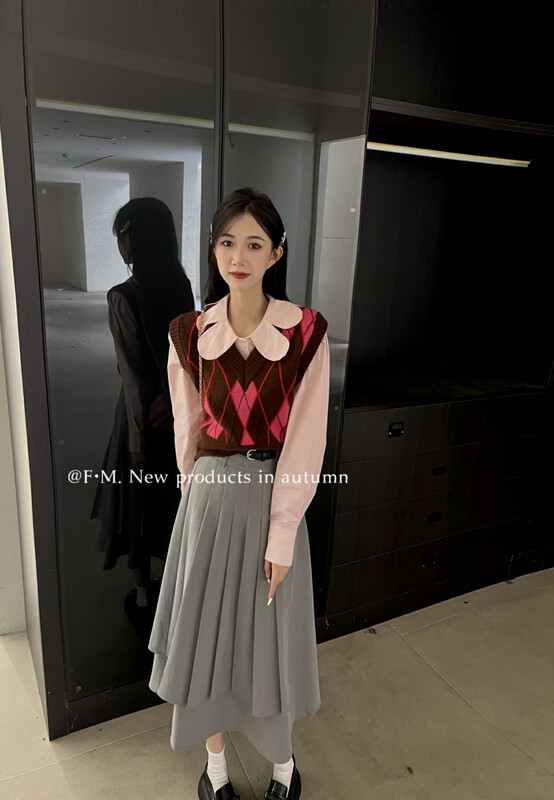 【FEI MAO】Xiaoxiang style design niche knitted sweater vest vest Z-13757