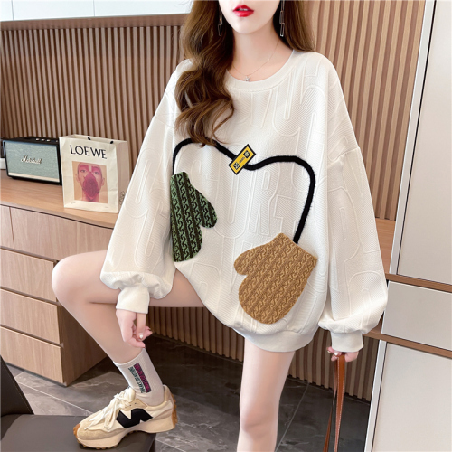 Real shot plaid jacquard spring and autumn Korean version loose design sense minority color matching design sense thin sweater women