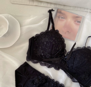 Embroidered Lace Girls Underwear No Steel Ring Bras Comfortable Not Empty Cup Side Closed Small Chest Gathered Large Bra Set