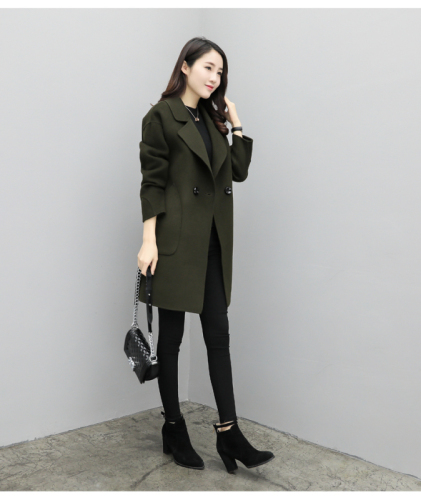Woolen coat women's mid-length Korean style autumn and winter new women's slim-fit woolen coat loose high-end quality
