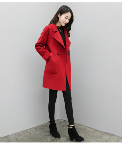 Woolen coat women's mid-length Korean style autumn and winter new women's slim-fit woolen coat loose high-end quality