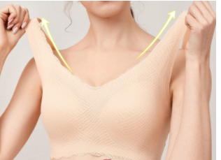 Large size seamless underwear women's thin summer big breasts show small gathered one-piece sports vest anti-sagging bra