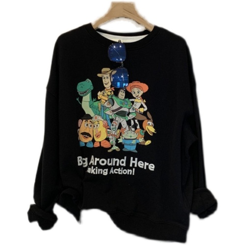 A.D.Khal paper bag home.  2022 autumn and winter embroidered letters cartoon printing pullover loose terry sweater women