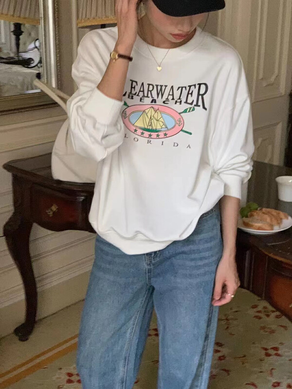 【LOVELY/SHMILY】Loose Versatile Casual Cartoon Print Sweater Sweater Z1536