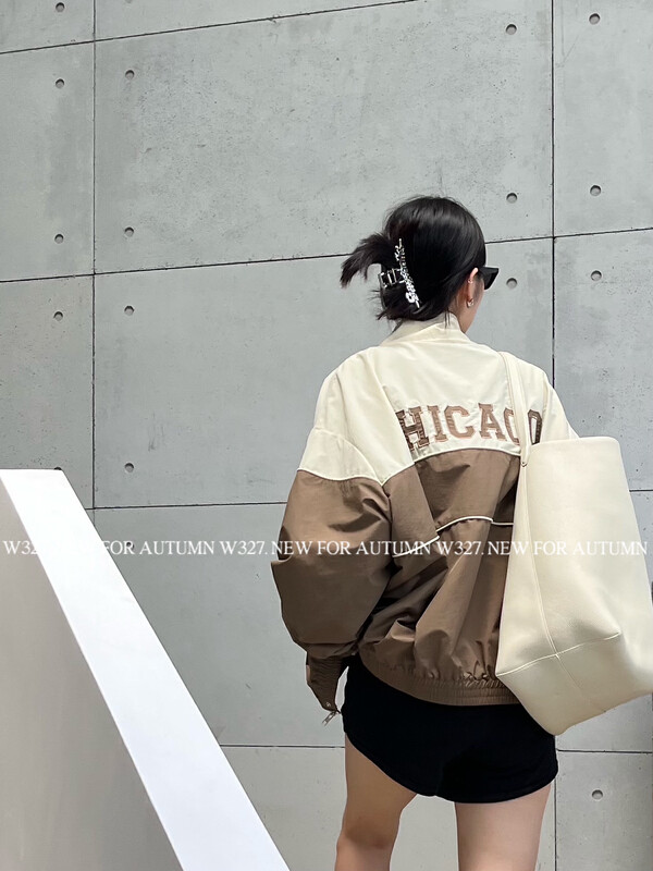 【W327.】Autumn Korean style three-dimensional layered contrast color line embroidery jacket 93198# CQW