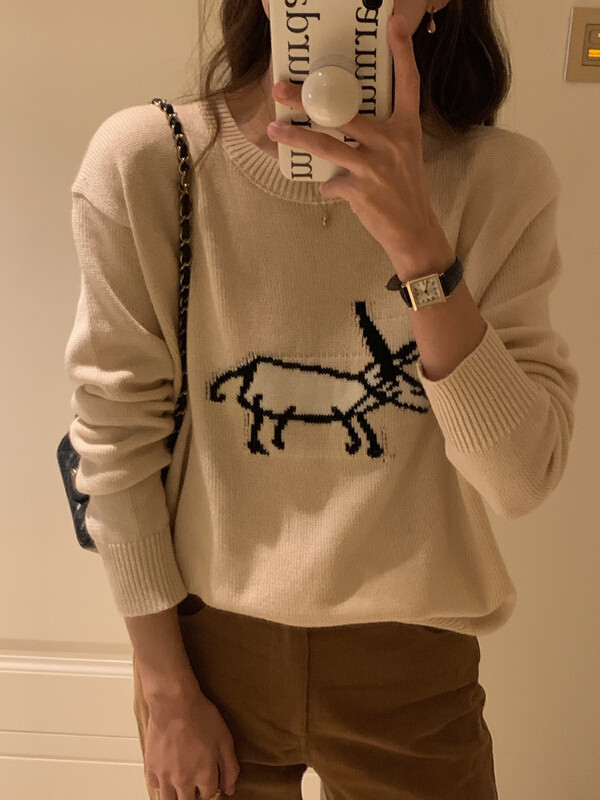 【LOVELY/SHMILY】Casual Simple Lamb Wool Pullover Top Sweater M0762