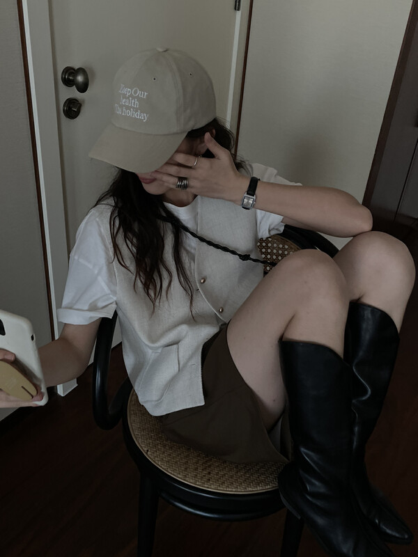 【TN】Small Fragrance Fabric Breasted Solid Color Vest 2073# CLS
