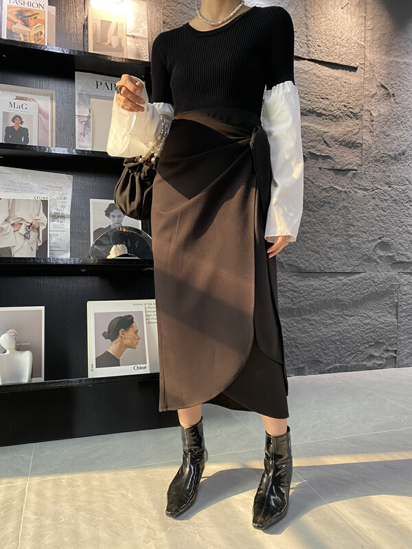[Semi-plain] Temperament knotted design skirt J961# ZJY