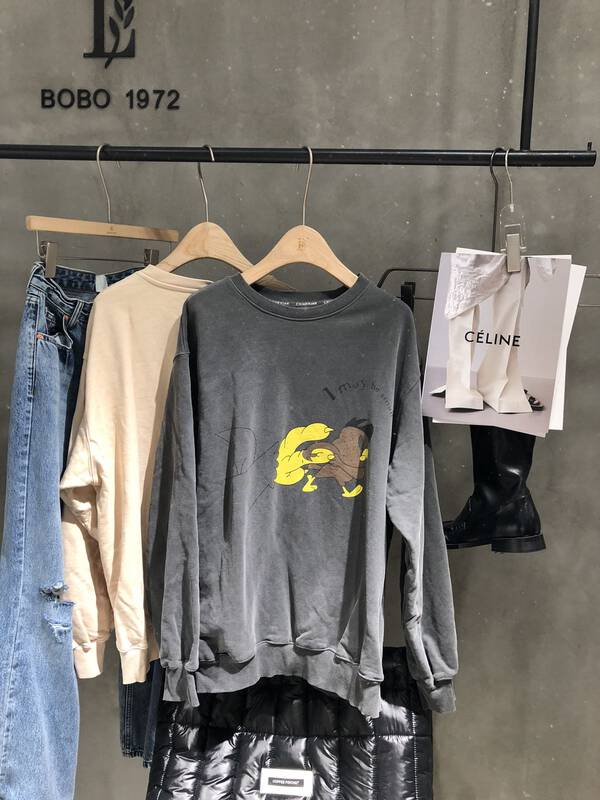 Original price 230.11! 【BOBO1972 】Fun cartoon print loose casual sweater AL215020# CJJ