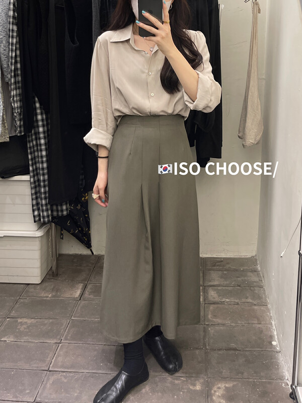 New in early autumn! [ISO Korean] Korean fashion solid color skirt 3296# HJY