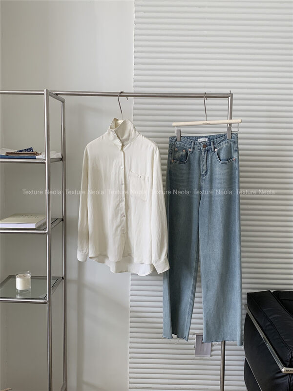 Autumn is new! [TN] High collar design buttoned casual shirt 2212# CLS
