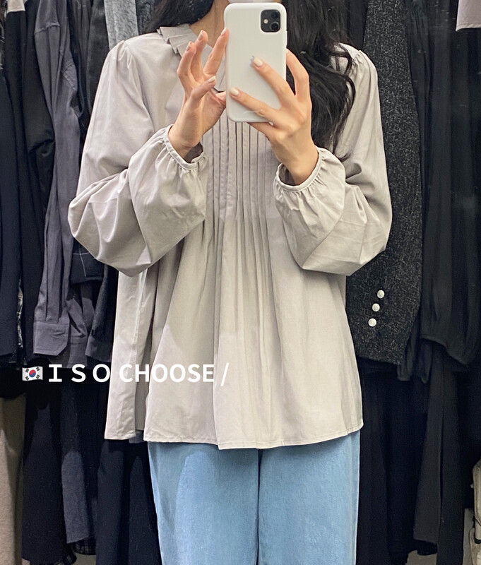 New in autumn! [ISO Korean] New Korean loose doll collar shirt 66550# HJY