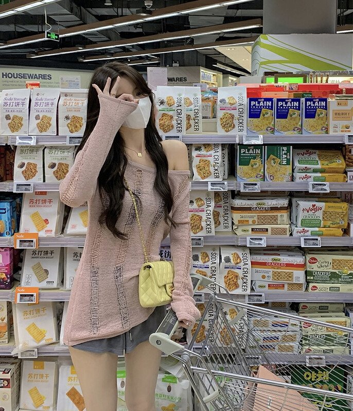 New in autumn! [Amanda] Hollow knitted sweater 5185# PCZ
