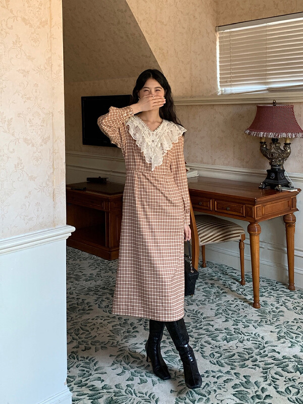 Original price 146.51! New in autumn!【NEW OPEN】Fashion and slim mid-length dress XL80120# ZXX