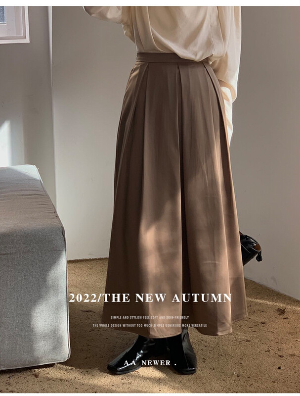 【THE MIND】High waist fashion all-match pleated skirt 61162