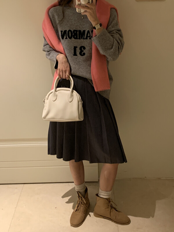 【LOVELY/SHMILY】Korean Contrast Color Casual Letter Sweater Sweater M0769