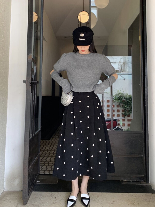 New in autumn!【NEW OPEN】Artistic retro high waist pleated skirt JQ80392# ZXX