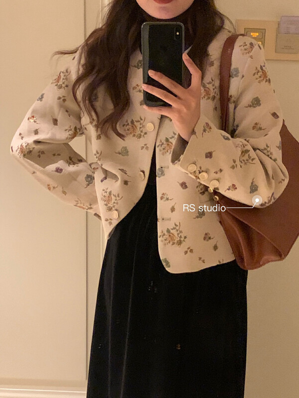 New in autumn!【RS】French Jinbohua Xiaoxiang wind short coat KL0082# FHX