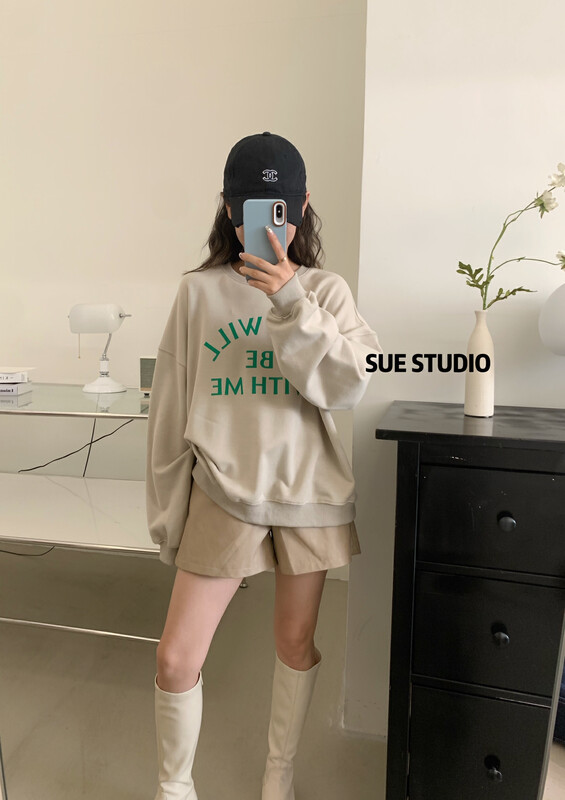 Error [SUE STUDIO] Loose Letter Simple Sweater 22213# ZJY