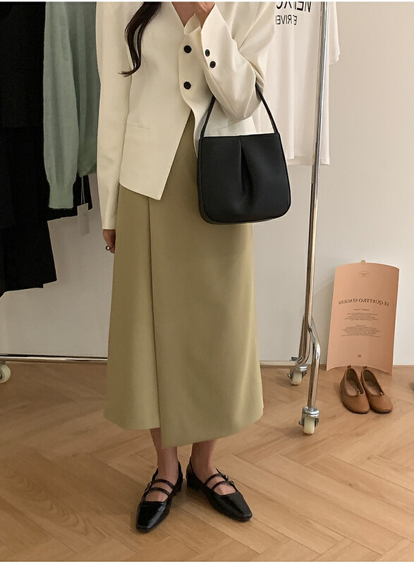 New in early spring! [THE MIND] Korean style solid color all-match design skirt 60090# XYJ