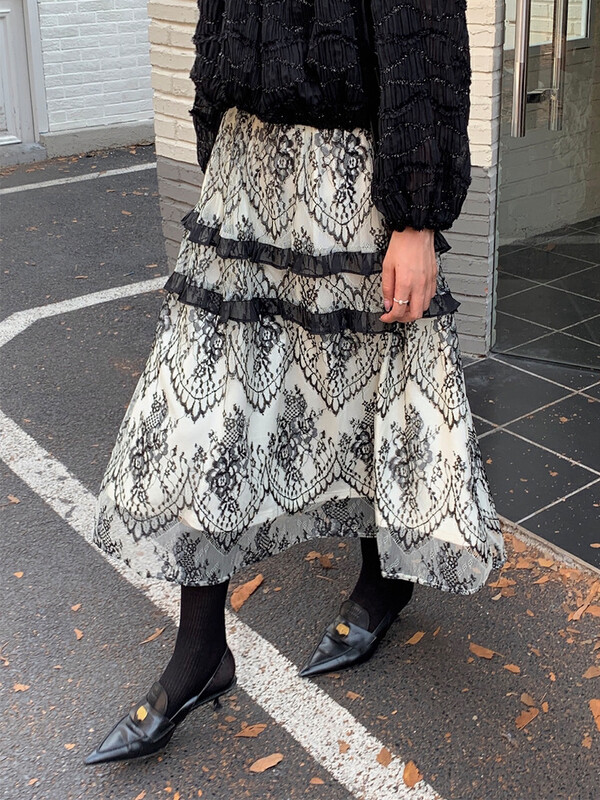 New Autumn!【NEW OPEN】French Fungus High Waist Embroidered Skirt GQ80530# ZXX