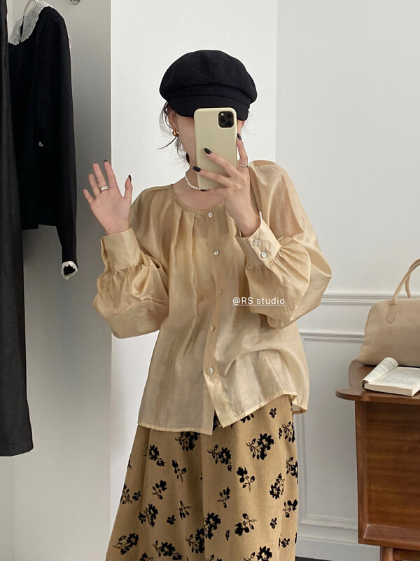 New in early autumn! [RS] Korean round neck long-sleeved shirt RS2613# FHX