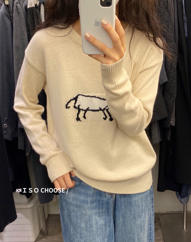 New in autumn! [ISO Korean] Simple sheep pattern casual warm sweater 761# HJY