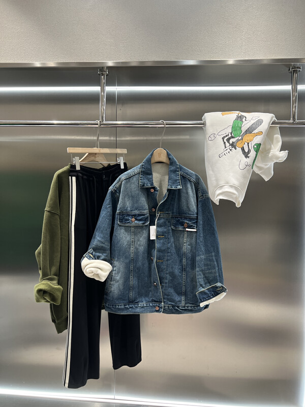 【BOBO1972 】Fleece and thick denim jacket men and women can wear denim jacket only for jacket without matching 229173