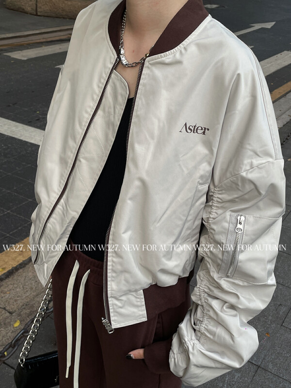 【W327.】Korean color-block letter double-sided baseball jacket 93203# CQW
