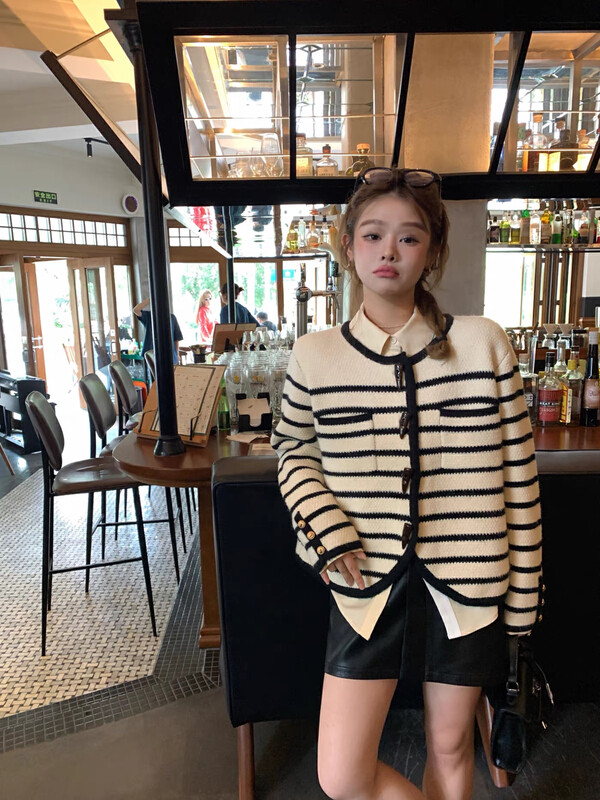 New in autumn! [SUE STUDIO] striped simple and versatile warm sweater 7705# ZJY