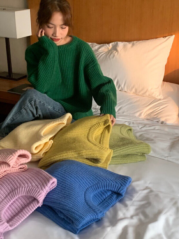 【LOVELY/SHMILY】Korean Lazy Pullover Knit Sweater Sweater M0860
