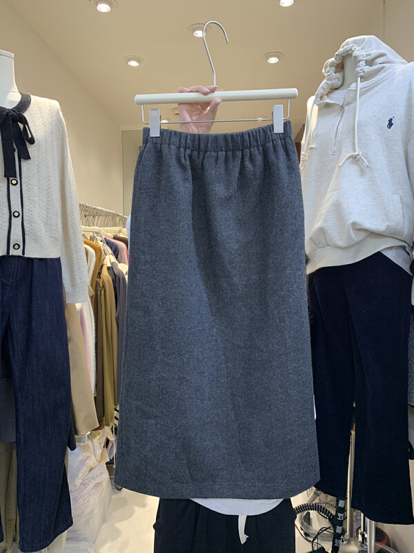【LOVELY/SHMILY】All-match elastic waist slit skirt S2293
