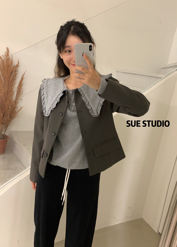 New in autumn! [SUE STUDIO] Fashion doll collar all-match sweater N22211# ZJY