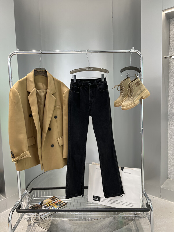 【BOBO1972】Slit all-match thin jeans jeans only sell pants CL226316