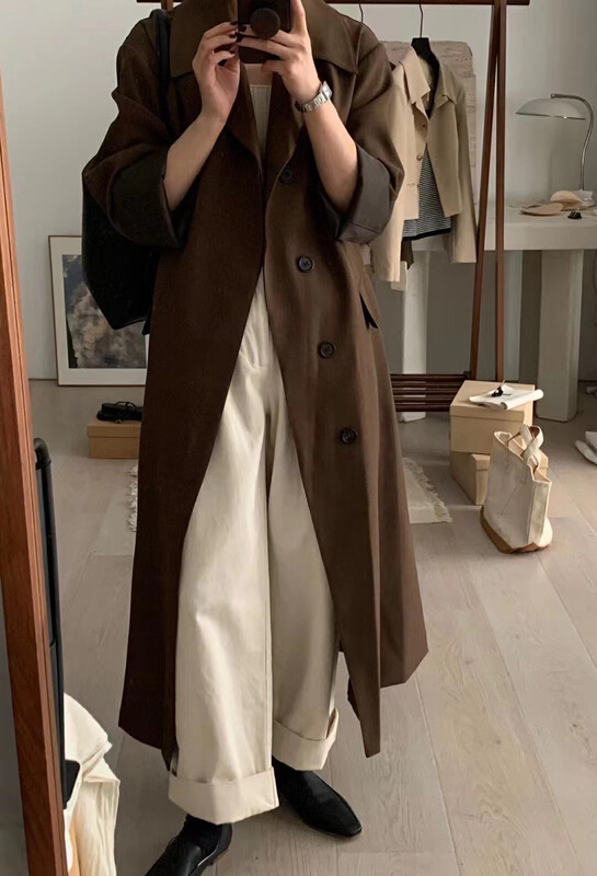New in autumn!【RS】Single-breasted belted long windbreaker (with belt) RS2923# FHX