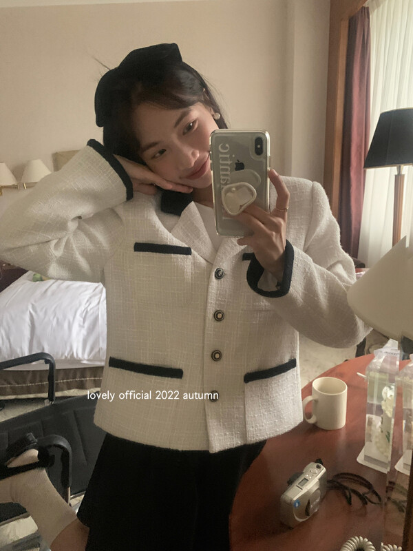 [LOVELY/SHMILY] temperament chaebol daughter Xiaoxiang coat short coat S1789