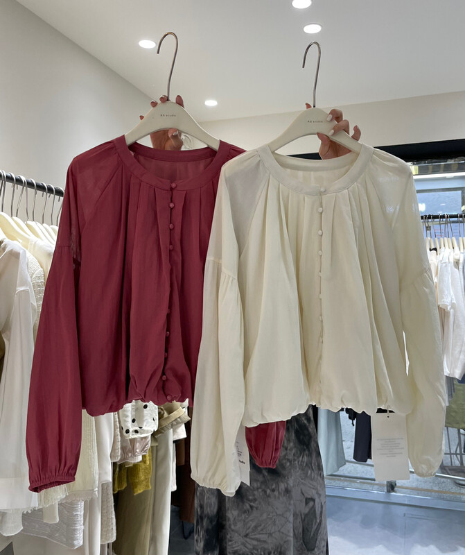 New in autumn! [RS] French design lantern sleeve shirt LL1002# FHX