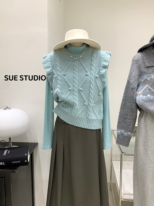 Autumn models are new! [SUE STUDIO] Simple and versatile solid color vest (excluding inner wear) 9825# ZJY