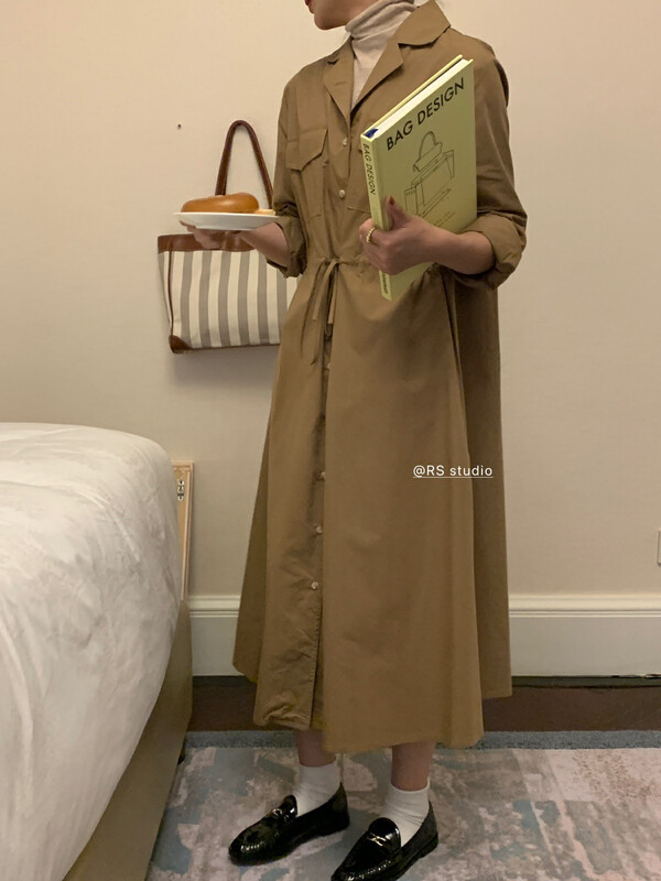 New in autumn!【RS】Fashionable Korean mid-length trench coat LL0018# FHX