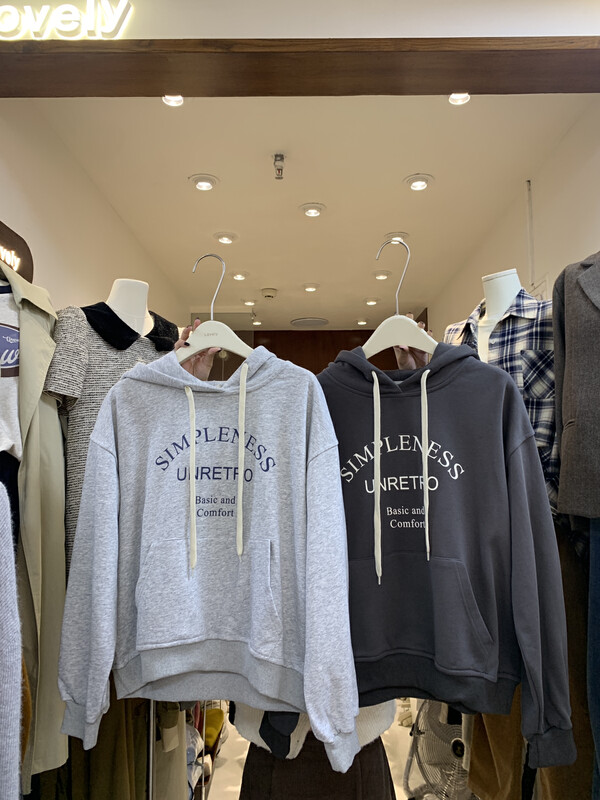 【LOVELY/SHMILY】College style long-sleeved hooded sweater Z1655
