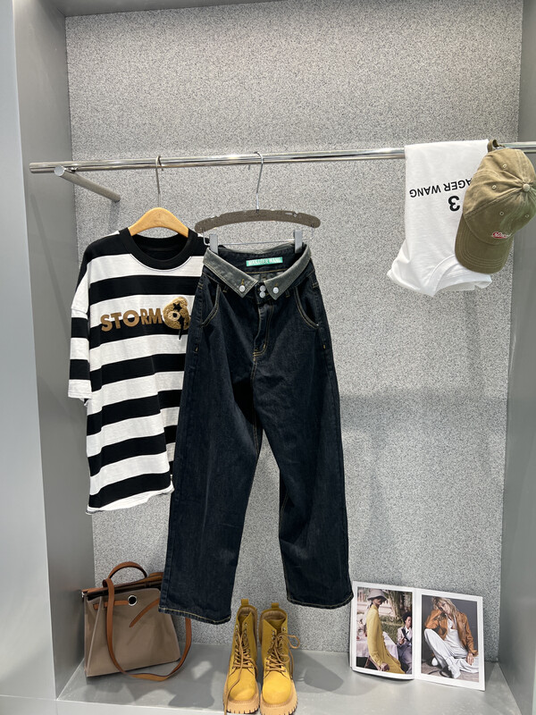【BOBO1972】Personalized lapel waist jeans only sell pants 225359