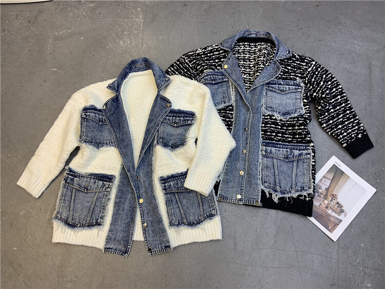 New in autumn! [Yayiro] stitching design loose denim jacket 2929# GYJ