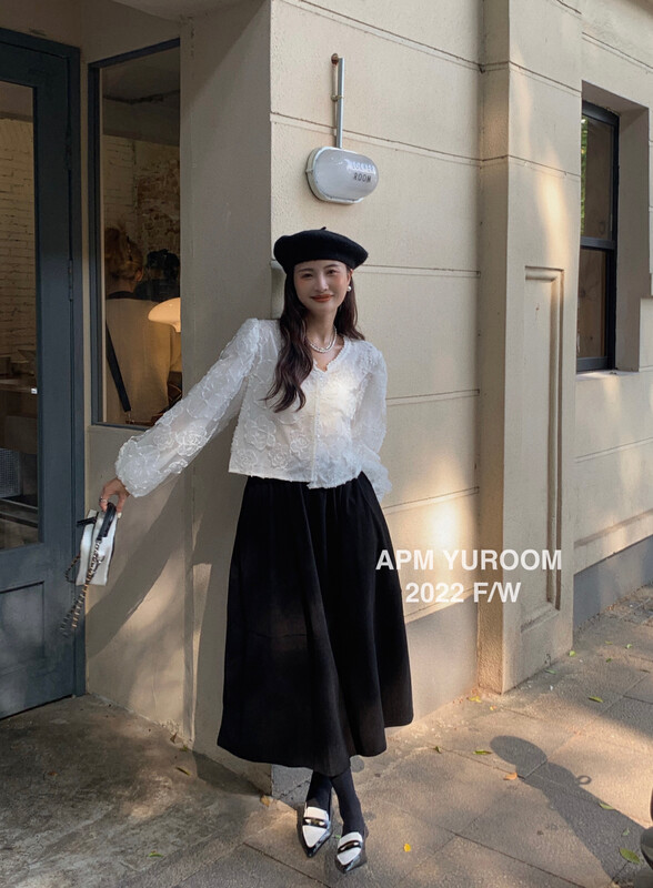 Autumn is new! [APM YUROOM] Temperament Heavy Industry Lace Lace Lace Shirt 9118# LSL