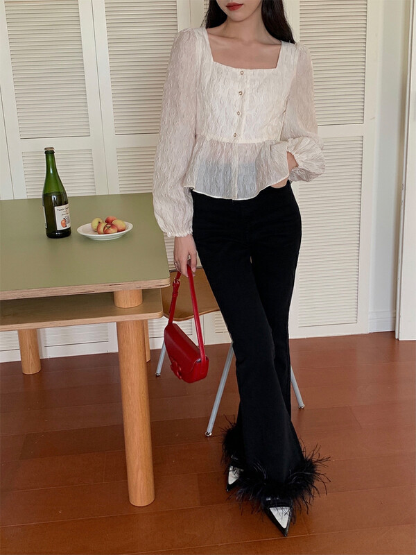 Autumn is new! [NEW OPEN] Sweet and spicy ins slim black casual pants GK80081# ZXX