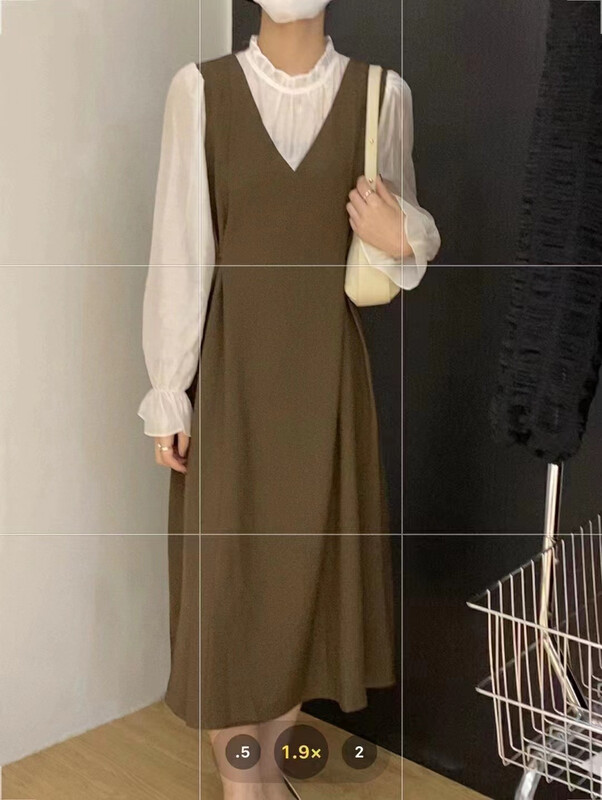 New in autumn! [RS] stitching contrast color fake two-piece fashion retro dress RS2836# FHX