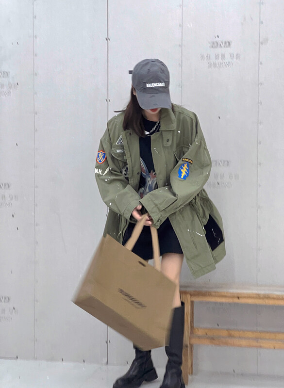 [BOBO1972] Large version of the personality label windbreaker only sells coats 227790