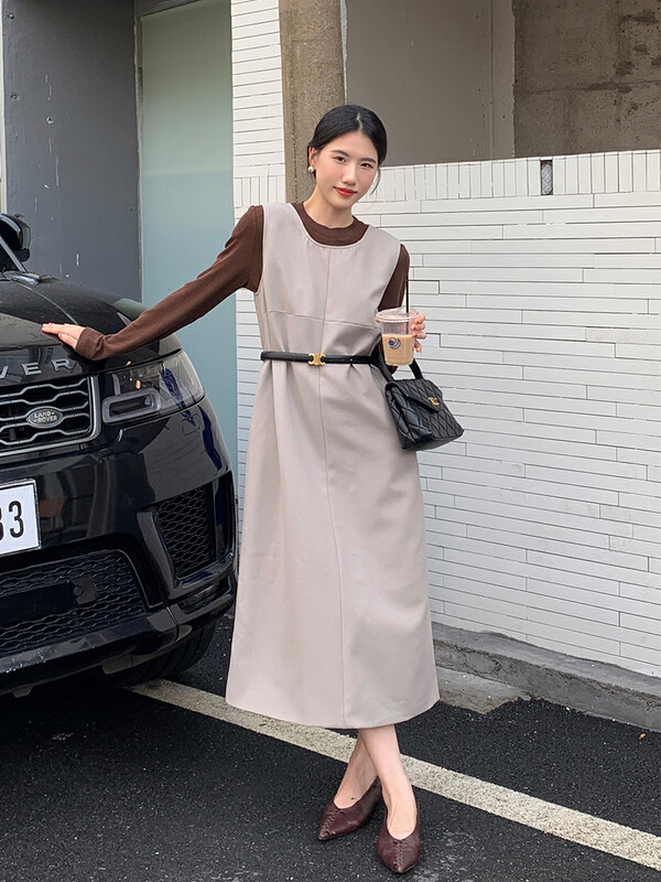 Autumn is new!【NEW OPEN】Age reduction wear sleeveless commuter dress CB80371# ZXX