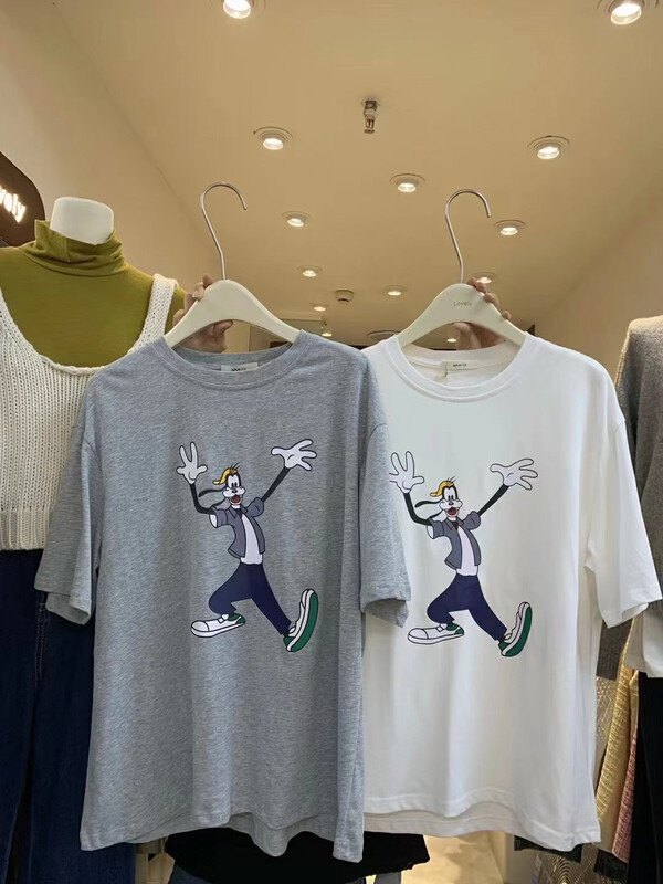 【LOVELY/SHMILY】Casual all-match cartoon Goofy print short-sleeved T short-sleeved T-shirt Z1593