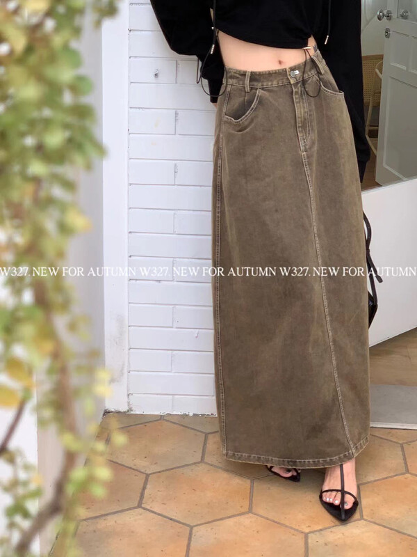 【W327.】Early Autumn Korean Custom Washed and Fried Skirt 93179# CQW